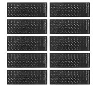 Homoyoyo 10pcs Hebrew Letter Keyboard Stickers for PC and Laptop, Black Pvc Material with Advanced Durability and Easy Installation, for Home Office Accessory and Classroom Computer Label