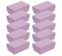 Homoyoyo 10pcs Jewelry Boxes Earring Boxes Purple Paper Sponge Material Portable Design Lightweight Sturdy Workmanship for Vanity Table and Jewelry Store