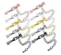 Homoyoyo 10pcs Jewelry Making Chains with Lobster Claw Clasps and End Caps for Necklaces Bracelets and Anklets Durable Craft Supplies