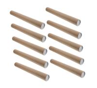 Homoyoyo 10pcs Kraft Paper Cardboard Poster Tubes with Plastic Caps Round Mailing Containers for Art Prints Maps Shipping Reinforced Storage for Office and Craft Organization