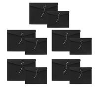 Homoyoyo 10pcs Kraft Paper Document Folder with String Fastener, Horizontal A4 A5 Black Filing Envelopes for Office and School Paperwork Storage Organizer
