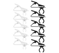 Homoyoyo 10pcs Lavalier Microphone Clips Collar Mic Holder Set with Black 8.5mm White 6mm Diameter, Small Replacement Microphone Holder Clips for Interviews, Lectures, Live Performances