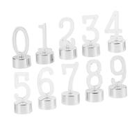 Homoyoyo 10pcs LED Number Candle Lights Smokeless Flameless Birthday Decorations Silver Coated Digit Lamps for Party Tables Windowsills Festive Cake Display