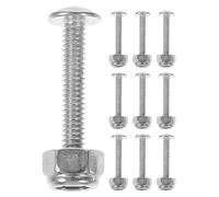 Homoyoyo 10pcs Metal Foosball Table Screws with Nuts Sturdy Replacement Hardware for Football Game Table Accessories Practical Foosball Machine Parts
