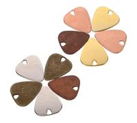 Homoyoyo 10pcs Metal Guitar Picks Set with Glossy Finish, Thick Triangle Picks in Gold, Silver, Antique Copper, Rose Gold - Sturdy Electric and Bass Guitar Accessories for Playing