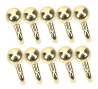 Homoyoyo 10pcs Metal Nail Wall Hooks Push Pin Picture Hangers for Cork Boards DIY Decorative Fixing Hooks Coat Clothes Door Hanging Organizer