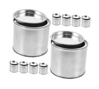 Homoyoyo 10pcs Metal Paint Cans with Lids Round Tinplate Storage Buckets for Paint Mixing Ink Solvents DIY Projects Arts and Crafts Iron Construction for Professional and Home Use