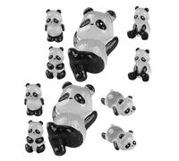 Homoyoyo 10pcs Miniature Panda Figurines Glow Dark Resin Animal Ornaments Tiny Panda for Garden Party Decorations