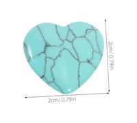 Homoyoyo 10pcs Polished Love Turquoise Blocks Stone Decor Heart Shaped Adornment Home Heart Stones Decorative Decors Craft Polished Shape Rock Natural for Crafts and Home Adornment