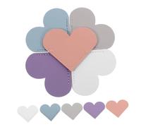 Homoyoyo 10pcs PU Heart Bookmarks Page Corner Protectors Cute Heart Shaped Page Markers for Women Colored Book Corners in White Pink Gray Light Blue and Purple Practical Reading Accessories