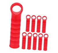 Homoyoyo 10pcs Red Mop Handle End Caps Replacement Broom Rod Grips for Reaching Poles with Ergonomic Comfort Grip and Easy Installation for Home Cleaning Tools