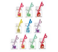 Homoyoyo 10Pcs Resin Fruit Tea Charm Pendants for DIY Jewelry Making Mini Drink Cup Key Chain Charms for Necklaces Bracelets and Art Craft Projects