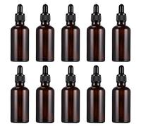 Homoyoyo 10Pcs Reusable Dropper Bottles for Essential Oils Travel Medicine Storage Dispenser Bottles UV Protection Air Tight Design for Daily Use