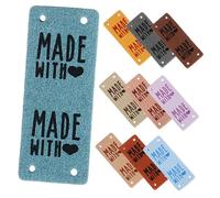 Homoyoyo 10pcs Sewing Labels Creative Leather Label Pu Leather with Smooth Surface Sew on Elegant Simple Design for Clothing Craft DIY Patches