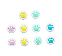 Homoyoyo 10pcs Silicone Handle Protective Cap Cat Paw Pattern Thumb Grips Caps for Joystick Protective Cover Creative Controller Grips for Gaming
