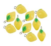 Homoyoyo 10pcs Simulation Lemon Pendant Lemon Fruit Charms 3d Charms for Jewelry Making Cute Fruit Dangle for Jewelry Making Ornaments Yellow Plastic