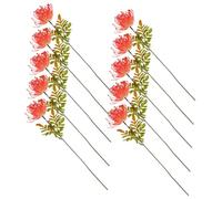 Homoyoyo 10pcs Spider Lily Artificial Flower Picks, Faux Flower Stems in Plastic with Natural Colour and Vivid Shape for Wedding Decoration, Living Room and Photography