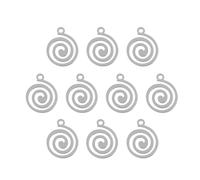 Homoyoyo 10Pcs Stainless Steel Hollow Spiral Pendants for DIY Jewelry Making Craft Charms for Bracelets and Party Decor Accessories