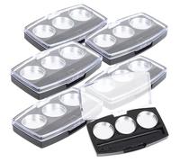 Homoyoyo 10Pcs Transparent Empty Eyeshadow Tray Box with Black Base and Aluminum Pans DIY Cosmetic Palette Holder for Eyeshadow Lipstick and Portable Makeup Storage