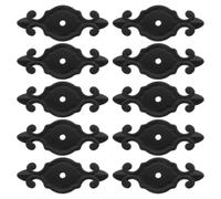 Homoyoyo 10pcs Vintage Cabinet Knob Backplate 73mm Single Hole Oval Plate | Zinc Alloy, Black Finish, Set, for Vanities and Wardrobe Doors, Decorative Trim