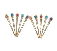 Homoyoyo 10pcs Vintage Rhinestone Hair Sticks for Long Hair Elegant Alloy Chinese Accessories for Buns and Chignon Styling Compact Retro Pins for Daily Wear and Special Occasions