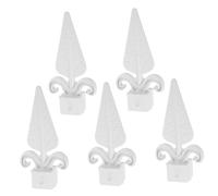 Homoyoyo 10Pcs White Fence Finial Durable Decorative Spikes Fence Tops Post Caps Outdoor Decor Easy Installation