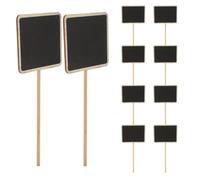 Homoyoyo 10Pcs Wooden Plant Labels Garden Markers Signs Reusable Blackboard Style for Flower Pots Beds Windowsills Easy Soil Insertion and Wipe Clean Gardening Tags