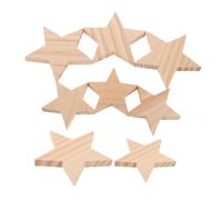 Homoyoyo 10pcs Wooden Star Shape Ornaments Unfinished Wood Cutouts for DIY Painting Craft Holiday Party Decoration Lightweight and Portable for Home Office Use