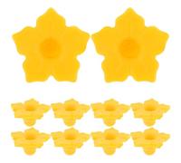 Homoyoyo 10pcs Yellow Plastic Flower Replacement Parts for Hummingbird Feeders, Delicate Design, Not Easy to Break or Deform, Money-saving Outdoor Bird Feeding Tools for Garden Use