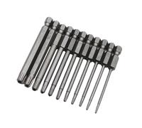 Homoyoyo 11 Pcs Hollow Plum Batch Head Screwdriver Bit Alloy Steel Magnetic Tips for Electric and Manual Screwdrivers Vibration Star Drill with Shank Compatible with Power Drills