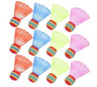 Homoyoyo 12 Pcs Badminton Birdie Plastic Bedminton Shuttlecocks Shuttleballs Plastic Bedminton Birdie Ball Set For Indoor And Outdoor Baseball Softball Batting Training