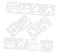 Homoyoyo 12 pcs Halloween Stencils Templates Reusable Durable Pet Material Painting Stencils for DIY Crafts Canvas Ceramics with Unique Pumpkin Ghost Witch Spider Designs for Halloween