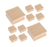 Homoyoyo 12 Pcs Wooden Stamp Blocks Beech Wood Engraving Stamp Mounts for DIY Crafting Scrapbooking Card Making Multi-Material Use with Intricate Detailing and Decorative Appeal