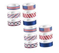 Homoyoyo 12 Rolls American Independence Day Washi Tape Scrapbook Tape Decor Safe Reusable for DIY Journals Notebooks 4th of July Festival Crafting