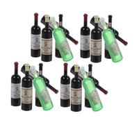 Homoyoyo 12 Scale Miniature Red Wine Bottles for Dollhouse Accessories, Plastic Mini Wine Bottles Set with Assorted Colors for Dollhouse Décor and Photography Props