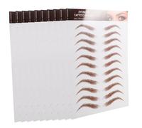 Homoyoyo 12 Sheets Simulation Eyebrow Stickers Brown Peel-off Eyebrow Shaping for Uneven and Sparse Brows Easy Application Natural Look