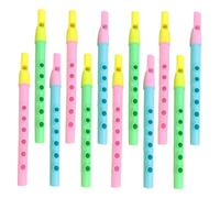 Homoyoyo 12pcs 6-hole Plastic Recorder Flute, Beginner Music Wind Instrument Set Random Colors, Mini Descant Flutes Suitable for Learning and Playing