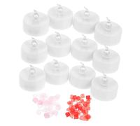 Homoyoyo 12pcs Battery Operated LED Candle Lights with Rose Petals Small Flameless Tea Lights for Wedding Valentines Day Party Decoration Warm Yellow Glow Lightweight and Drip
