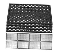 Homoyoyo 12Pcs Black Fence Building Accessories for Garden Trees Flowers Farm Animals Compatible with Classic Building Bricks Realistic Prison Wall Model
