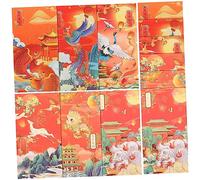 Homoyoyo 12Pcs Chinese Red Envelopes Money Pouches with Gold Foil Print Mixed Colors for Spring Festival Blessings Prosperity Gift Pack for Year Family Friends