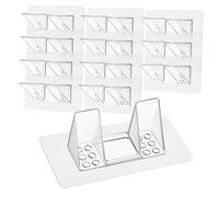 Homoyoyo 12pcs Clear Plastic Shelf Pegs with Reinforced Triangular Support Heavy Duty Cabinet Shelf Pins for Glass Wood Ceramic Surfaces No Drilling Closet Divider Holders