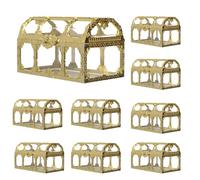Homoyoyo 12pcs Creative Golden Candy Storage Holder Plastic Treasure Chest Shape for Birthdays and Parties, Simple Design Candy Boxes with Packaging Function, Wedding Favour Box