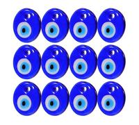 Homoyoyo 12pcs Devil's Eye Pendant Blue Glass Bead Jewelry Making Accessories Decorative Evil Eye Bead Pendant for Jewellery Making Charm