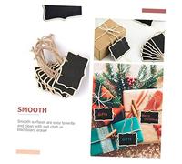 Homoyoyo 12pcs Double-Sided Mini Wooden Blackboard Hanging Message Boards for DIY Decor Smooth Writing Surface Reusable Chalkboard Signs for Kitchen Office Party and Home Use