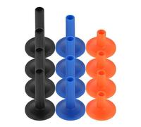 Homoyoyo 12pcs Drum Cymbal Sleeves Plastic Tube Set with Cotton Pads, 5cm Blue + 6.2cm Black Orange Sleeves for Drum Stand Practice Pad Protection in Percussion Accessories