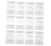 Homoyoyo 12pcs False Eyelash Trial Card with Lash Styles Compact Lightweight Lash Try Board for Eyelash Supply Holder for Makeup Practice and Salon Use