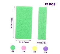 Homoyoyo 12pcs Foot Pumice Scrubbers Dead Skin Exfoliator Tools for Feet with Ergonomic Handle Lightweight Portable Pedicure Kit for Home and Travel Use
