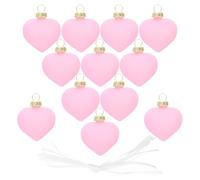 Homoyoyo 12pcs Heart Shaped Hanging Ornaments with Strings for Valentines Day Party Decorations Lightweight Flocked Balls for Tree Window Door Romantic Atmosphere and Special Celebrations