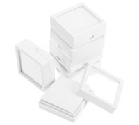 Homoyoyo 12pcs Jewelry Display Cases with Clear Glass Tops and White Sponge Inserts Transparent Plastic Boxes for Gems Rhinestones Crystals and Rocks Jewelry Packing Organizer for Trade