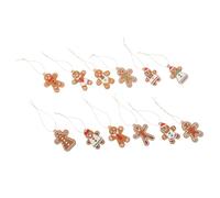 Homoyoyo 12Pcs Large Gingerbread Man Christmas Tree Ornaments Holiday Pendant Decor PVC Decorative Pendants for Xmas Home Adornments and Photo Props